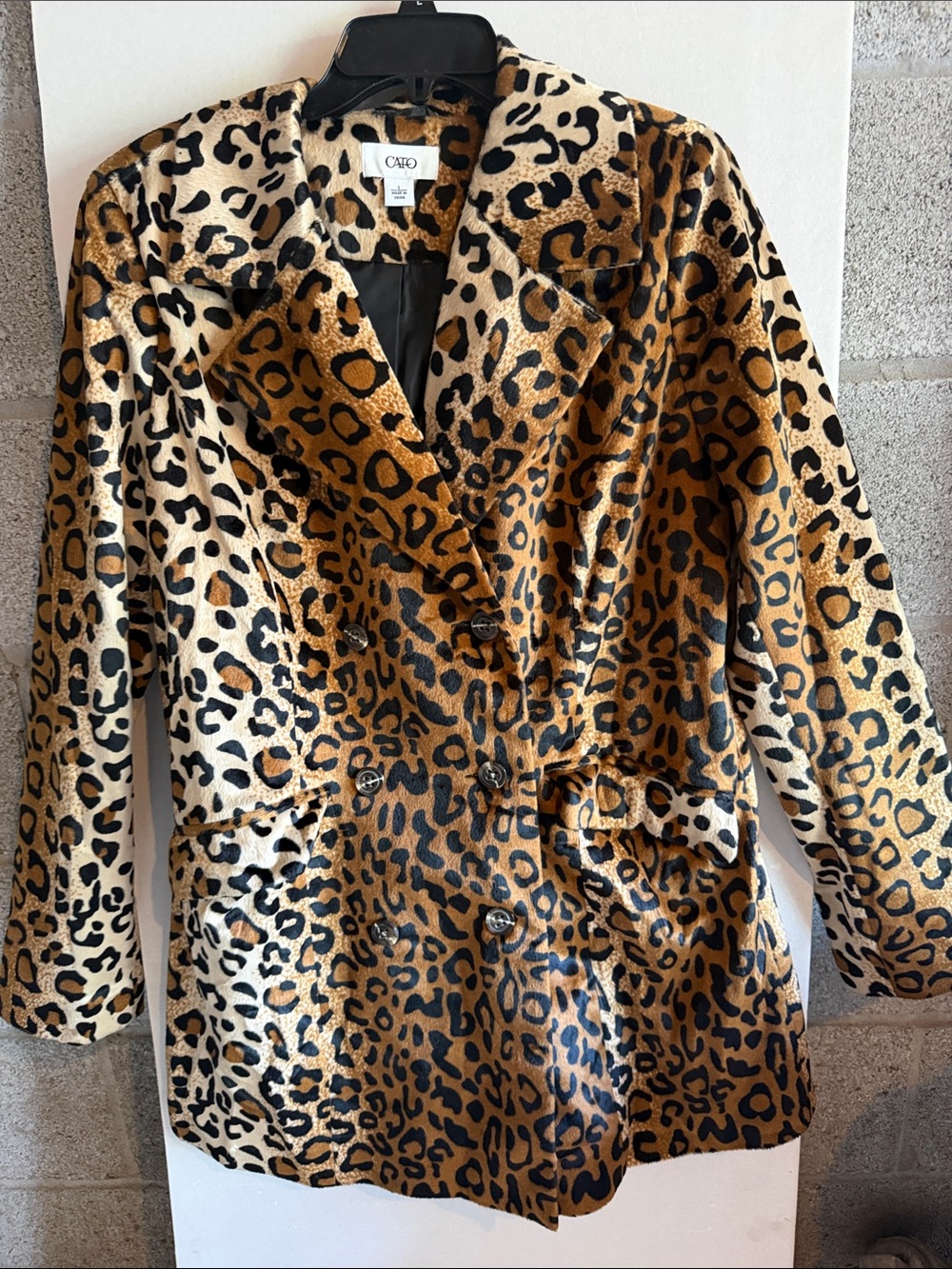 Cato Leopard Print Blazer Jacket in Tan and Black